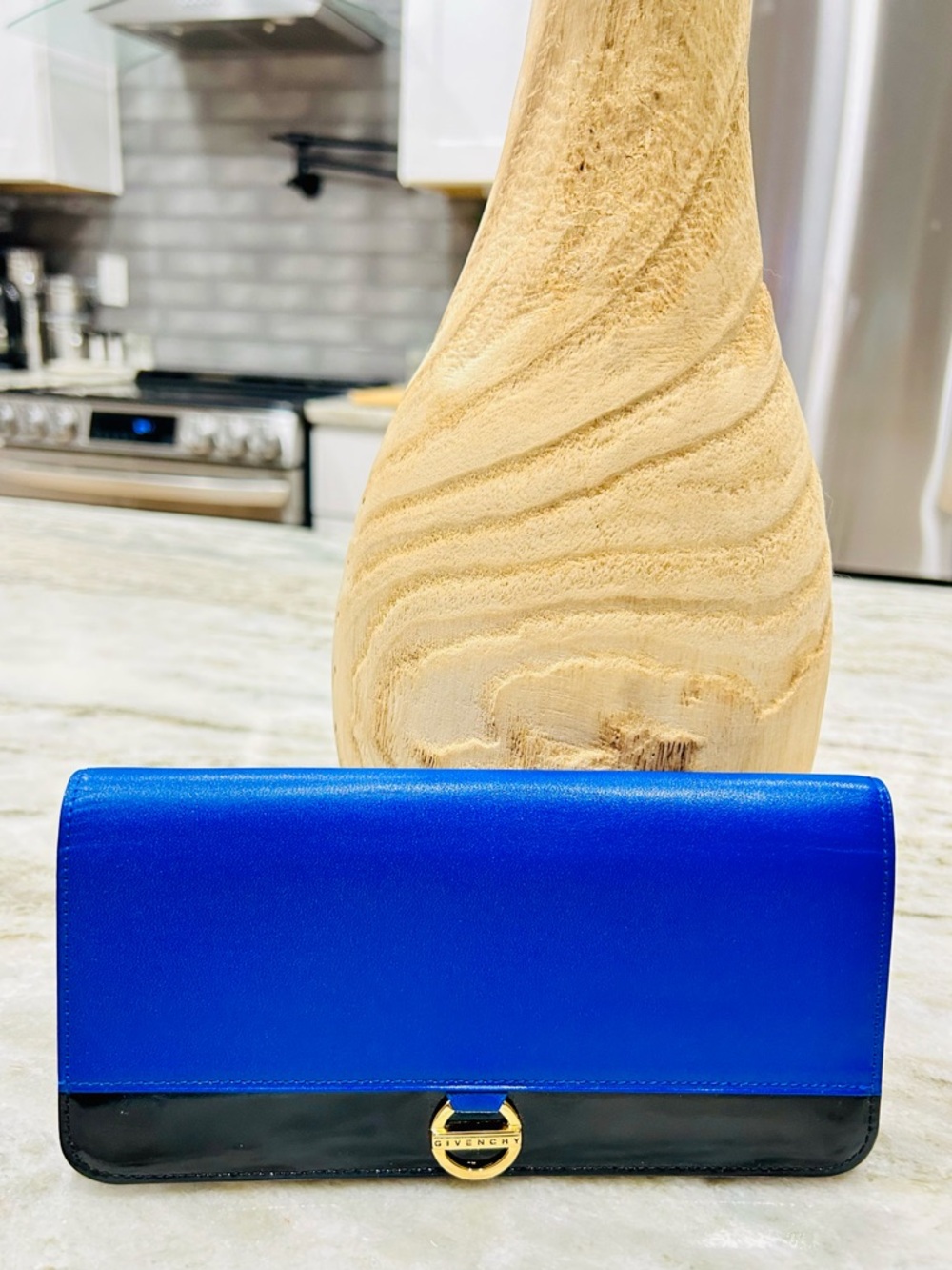 NWOT Givenchy Authentic Blue and Black Leather Long Continental Wallet - Picture 2 of 10